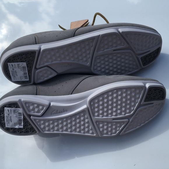 Clarks Tri Actor Sneakers grey Leather 9.5 - Picture 3 of 8
